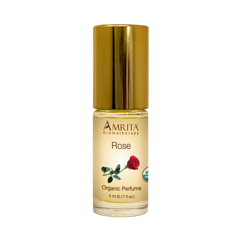 Rose Organic Essential Oil Perfume Roll On Blend Amrita