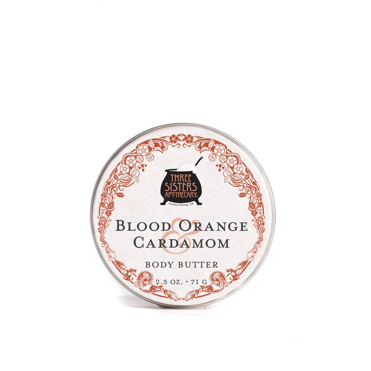 blood orange cardamom body butter 2.5 oz three sisters apothecary