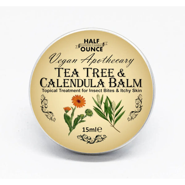 Tea Tree Calendula Balm Vegan topical treatment for insect bites and itchy skin-Half Ounce cosmetics