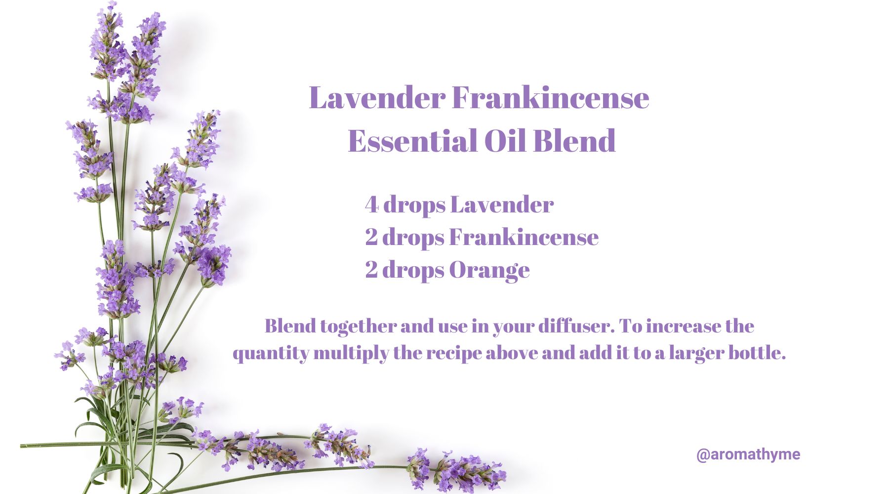 Lavender Frankincense Orange Essential Oil Diffuser Blend