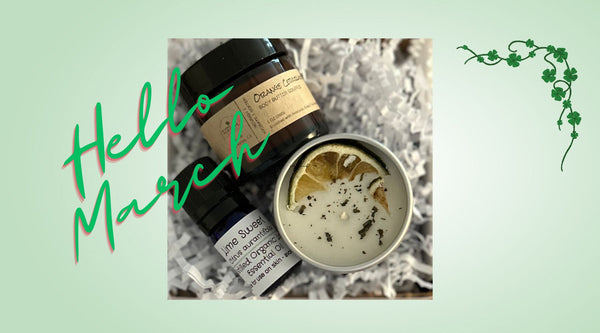 March Scent of the Month Aromatherapy Essential Oil Subscription Box from Aroma Thyme Aromatherapy