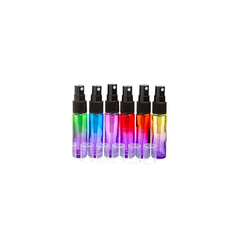1/3 oz. rainbow spray mist vial with black spray