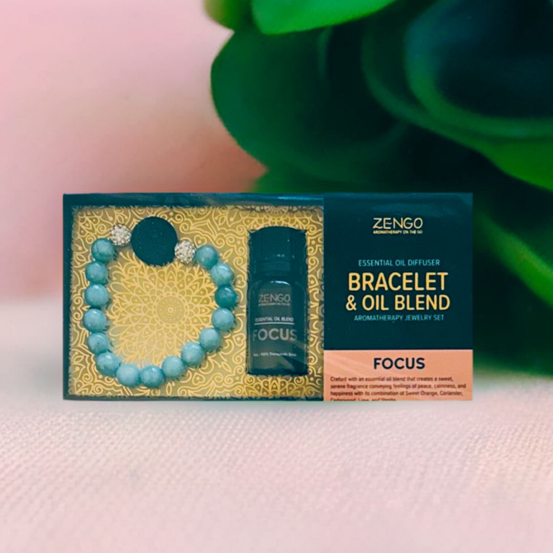 Zengo Essential Oil Diffuser Bracelet With Oil Blend Aromatherapy Set