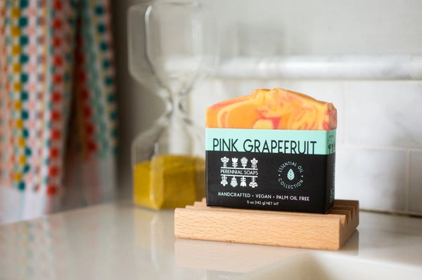 pink grapefruit vegan aromatherapy hand crafted bar soap