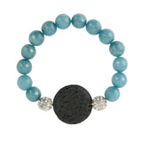 Zengo Turquoise Aromatherapy Bracelet With Black Lava Stone