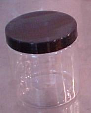 Clear 8 oz PET Jar with Black or White Lid