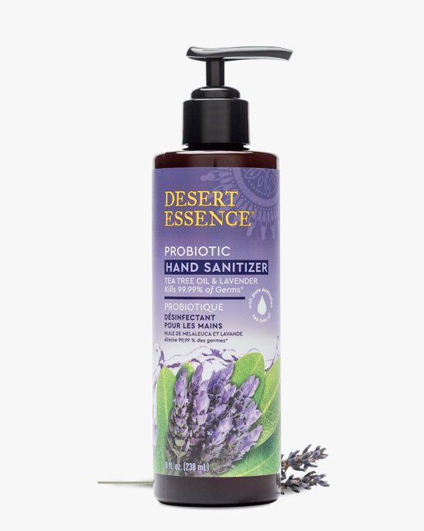 Desert Essence Probiotic Hand Sanitizer Tea Tree Lavender 8 oz.