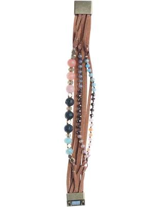 Zengo Aromatherapy Magnetic Bracelet - Wood & Natural Stones + Lava Stones