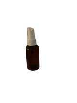 Amber 2oz PET bottle with white spray