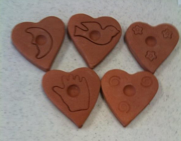 terra cotta aromatherapy hearts