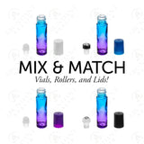 blue and purple aromatherapy roll on bottle 10 ml