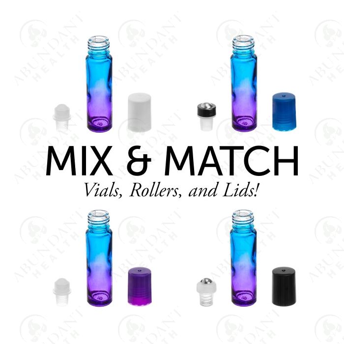 blue and purple aromatherapy roll on bottle 10 ml