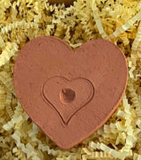 Heart within a heart terra cotta aroma stone