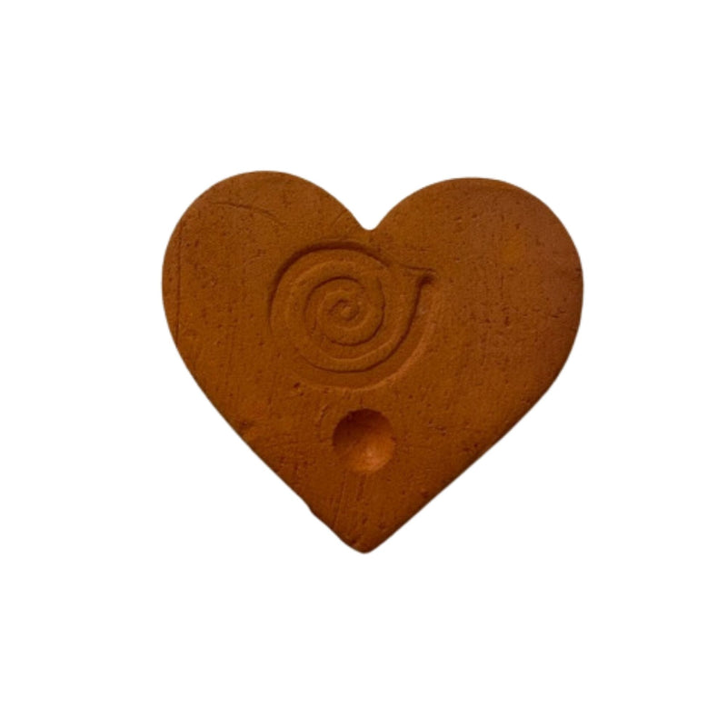 Aromatherapy Terra cotta heart stone with spiral design